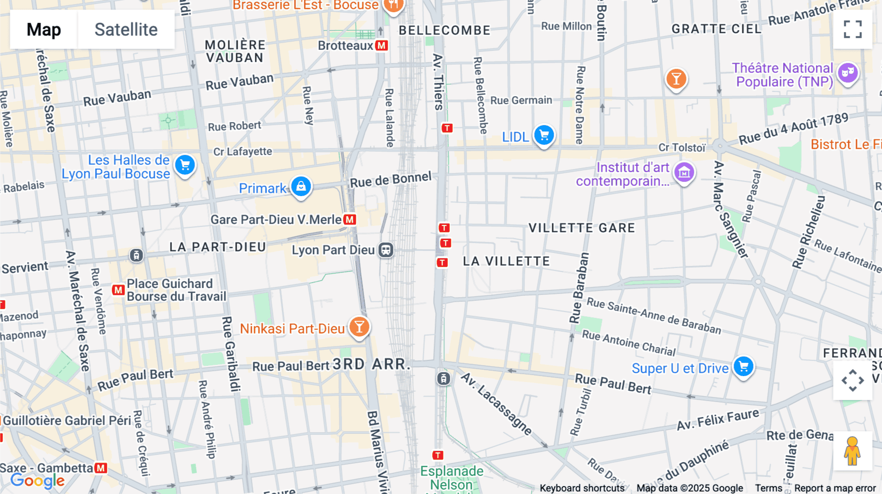 Click for interative map of 93 rue de la Villette, Angle Paul Bert, Lyon, Lyon