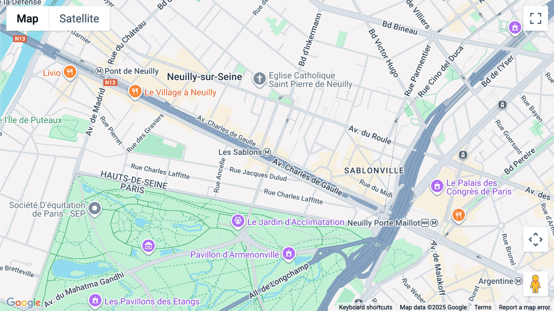 Click for interative map of 60 avenue Charles de Gaulle, Neuilly sur Seine, Neuilly sur Seine