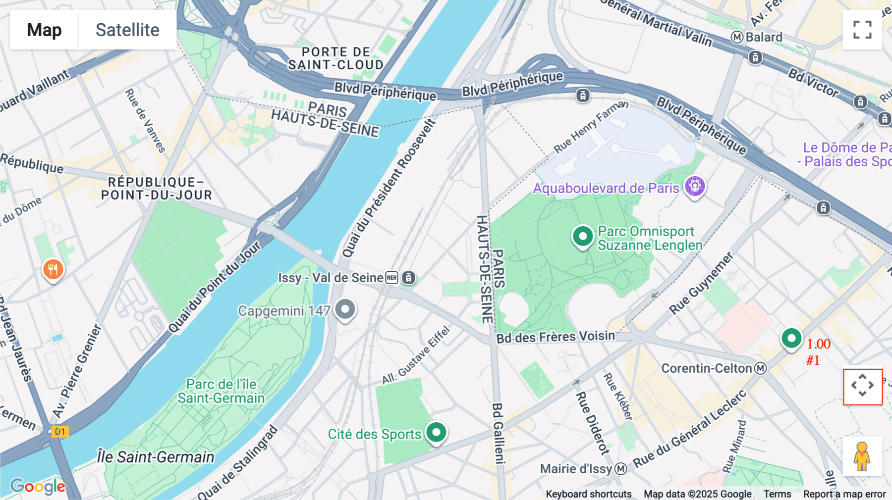 Click for interative map of 13, rue Camille Desmoulins, Issy Les Moulineaux