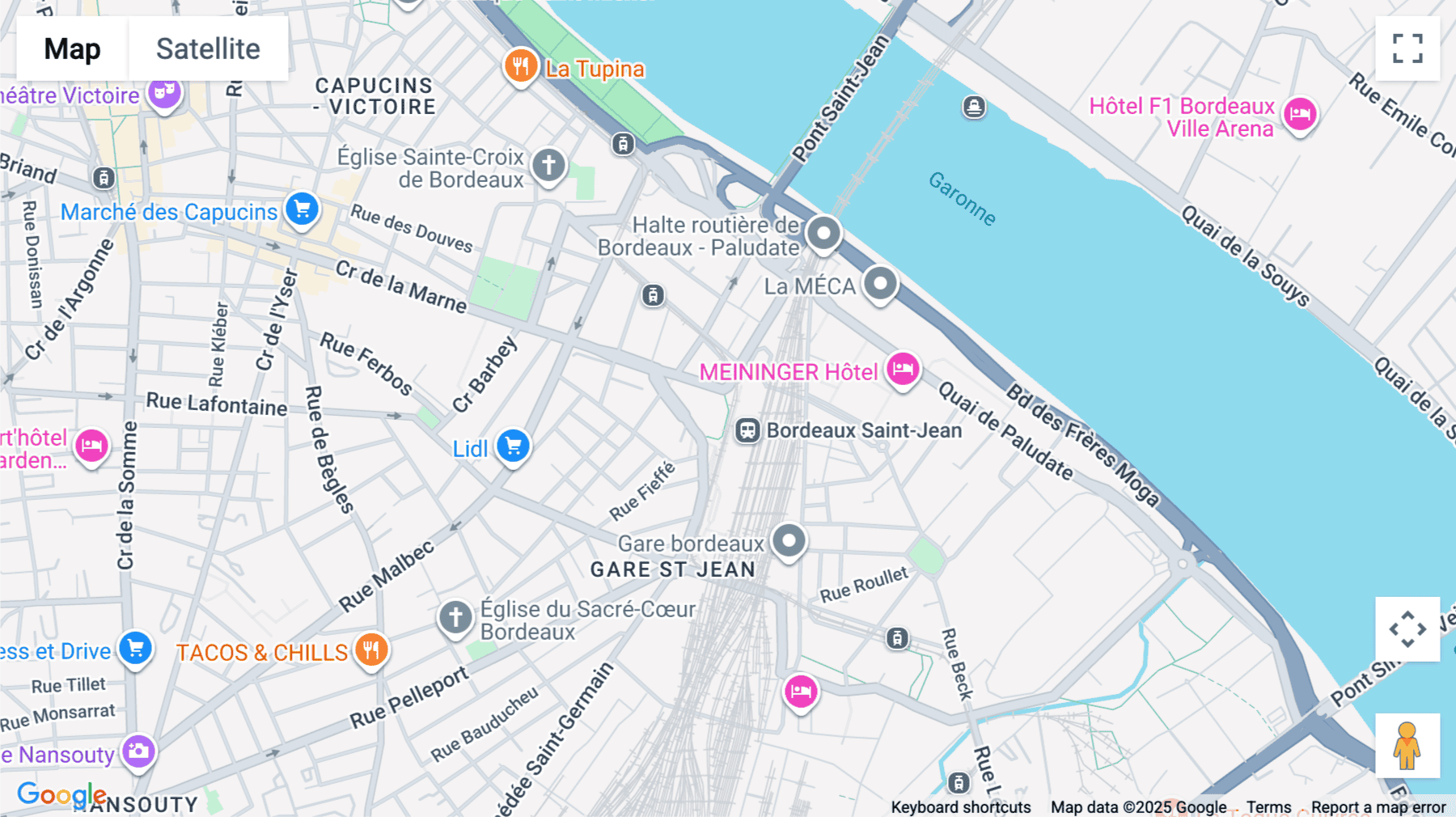 Click for interative map of Parvis Louis Armand, Gare de Bordeaux Saint-Jean, Bordeaux, Bordeaux