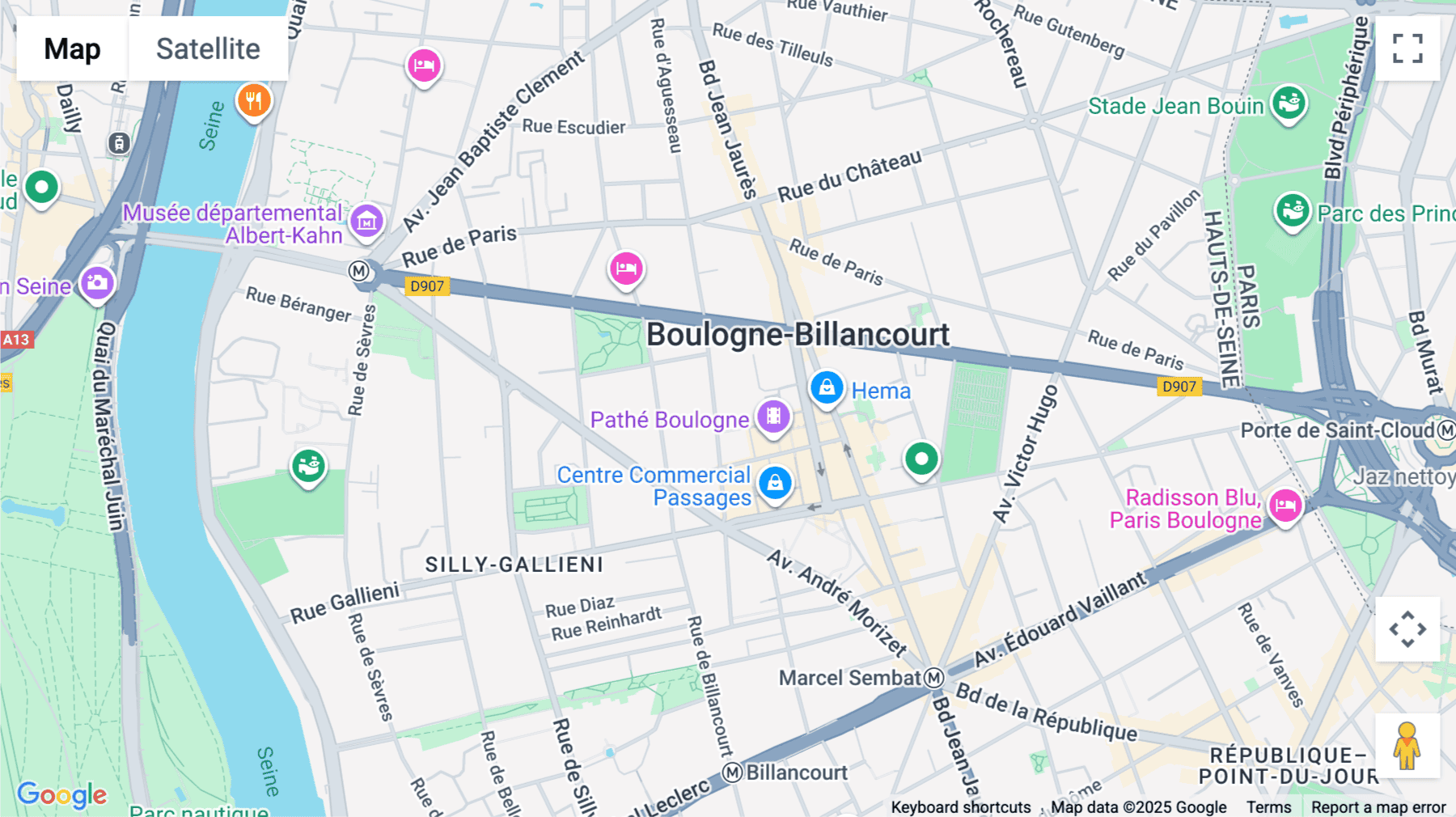 Click for interative map of 121 rue d’Aguesseau, Boulogne Billancourt, Boulogne Billancourt