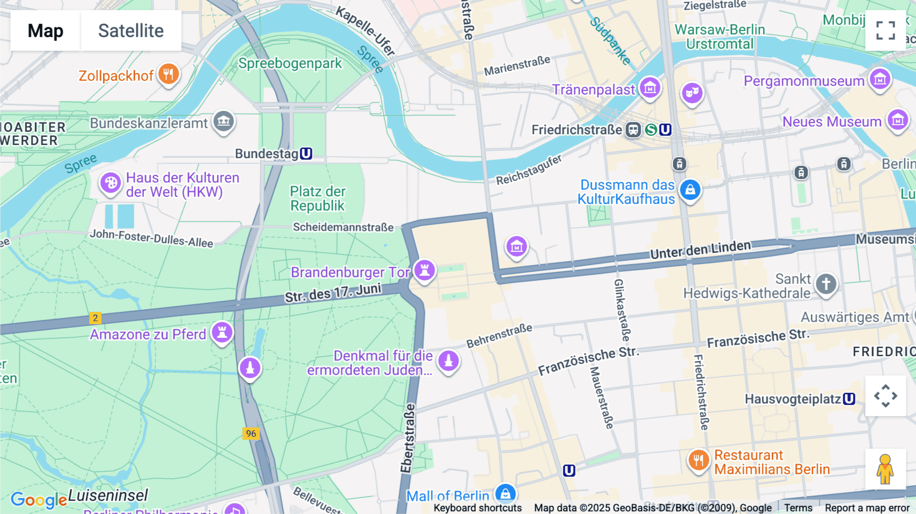 Click for interative map of Pariser Platz 4a, Berlin, Berlin