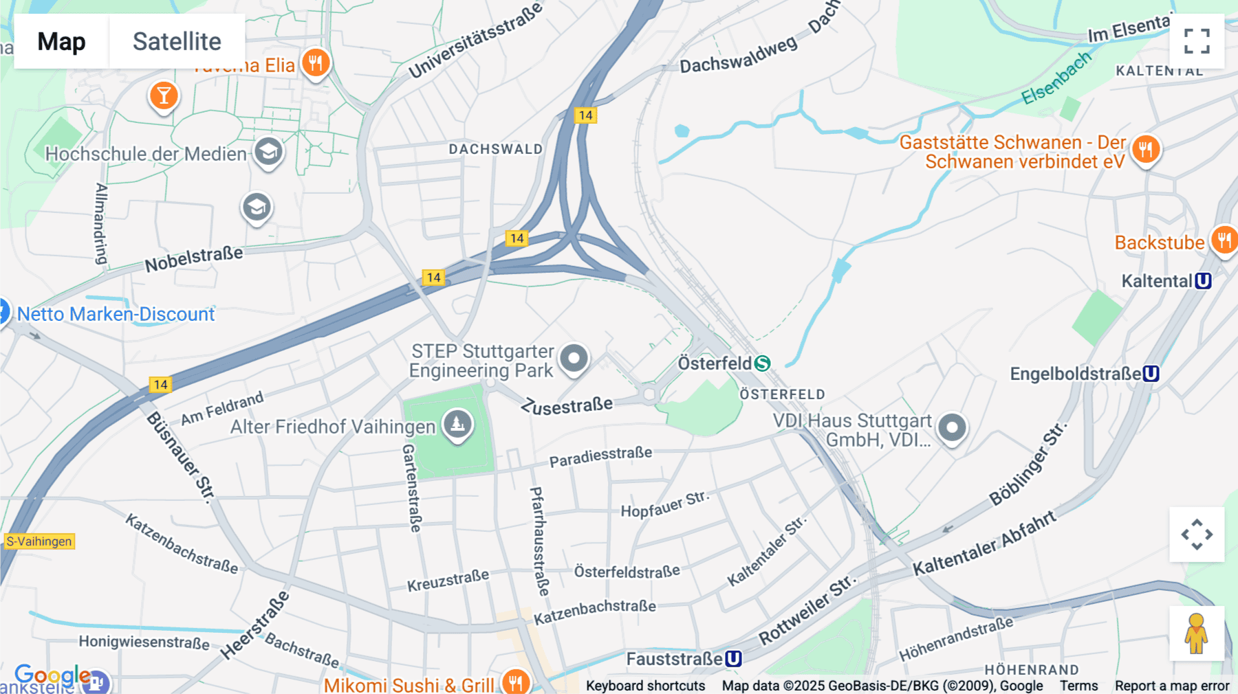 Click for interative map of Curiestraße 2, Stuttgart, Stuttgart