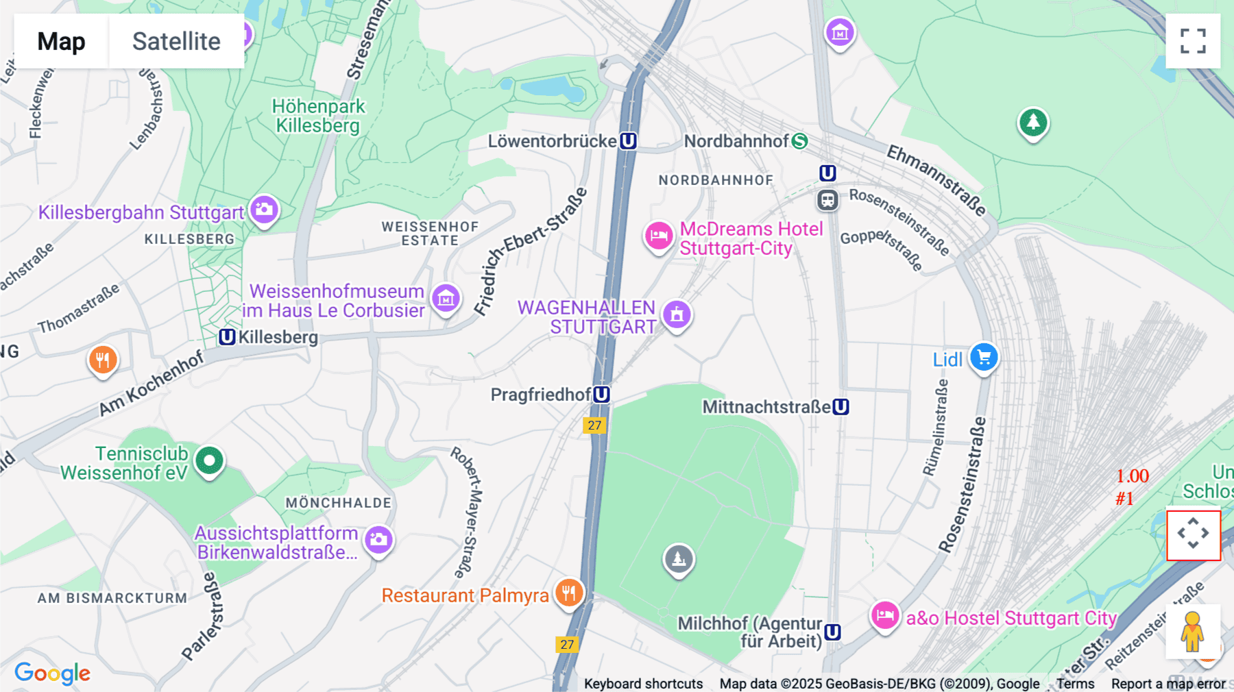 Click for interative map of Heilbronner Strasse 150, Stuttgart, Stuttgart