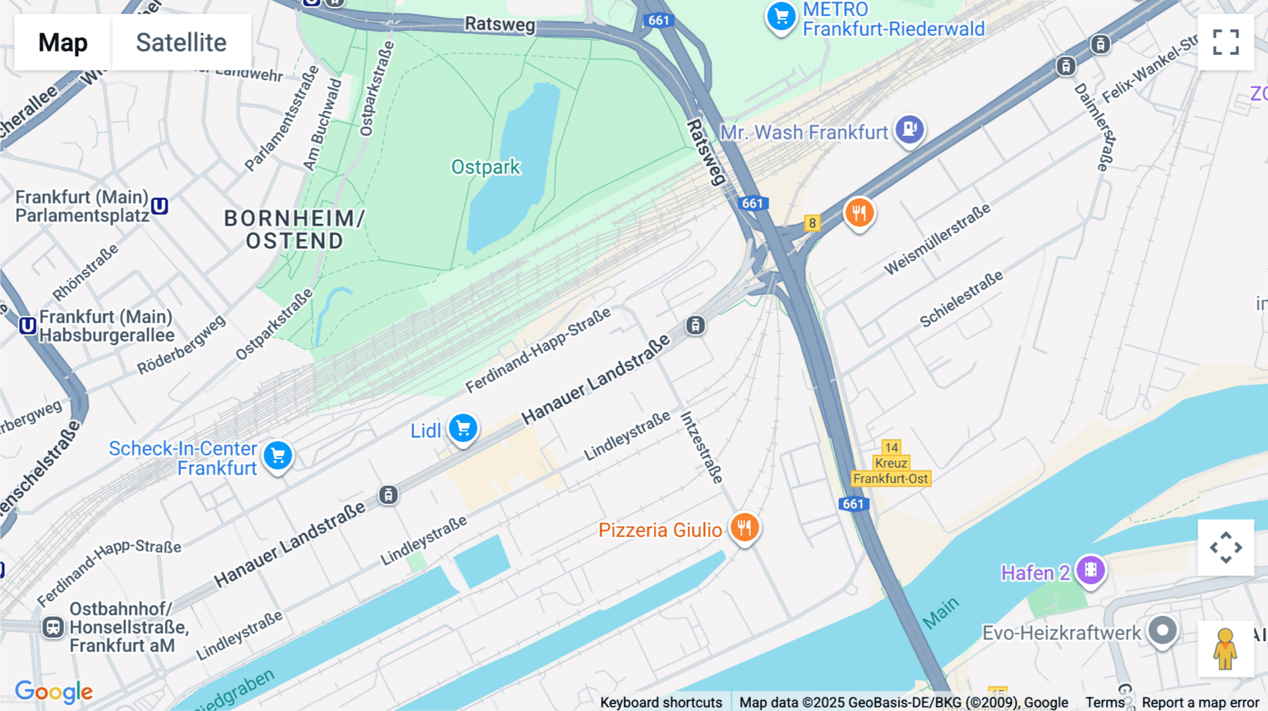 Click for interative map of Hanauer Landstrasse 291 B, Frankfurt, Frankfurt