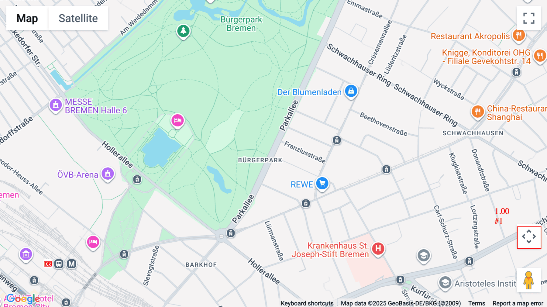 Click for interative map of Parkallee 117, Bremen, Bremen
