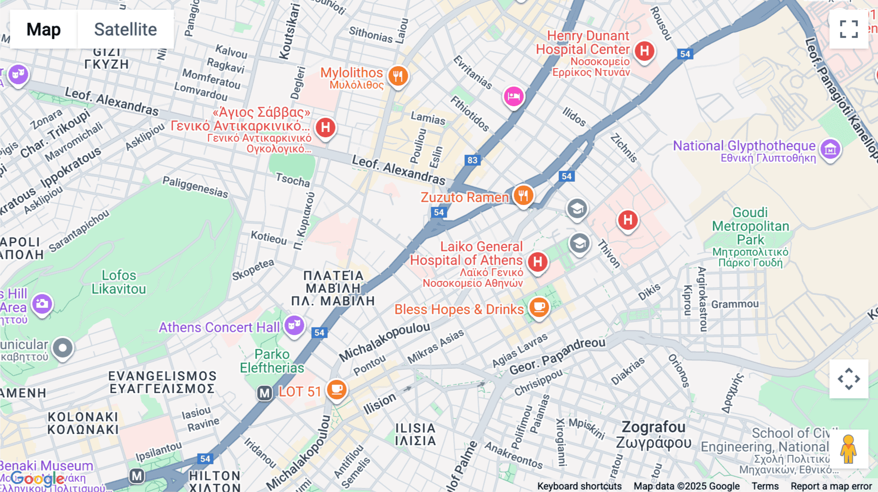 Click for interative map of Athens Towers 21st floor, 2-4 Messogion Avenue, Athens