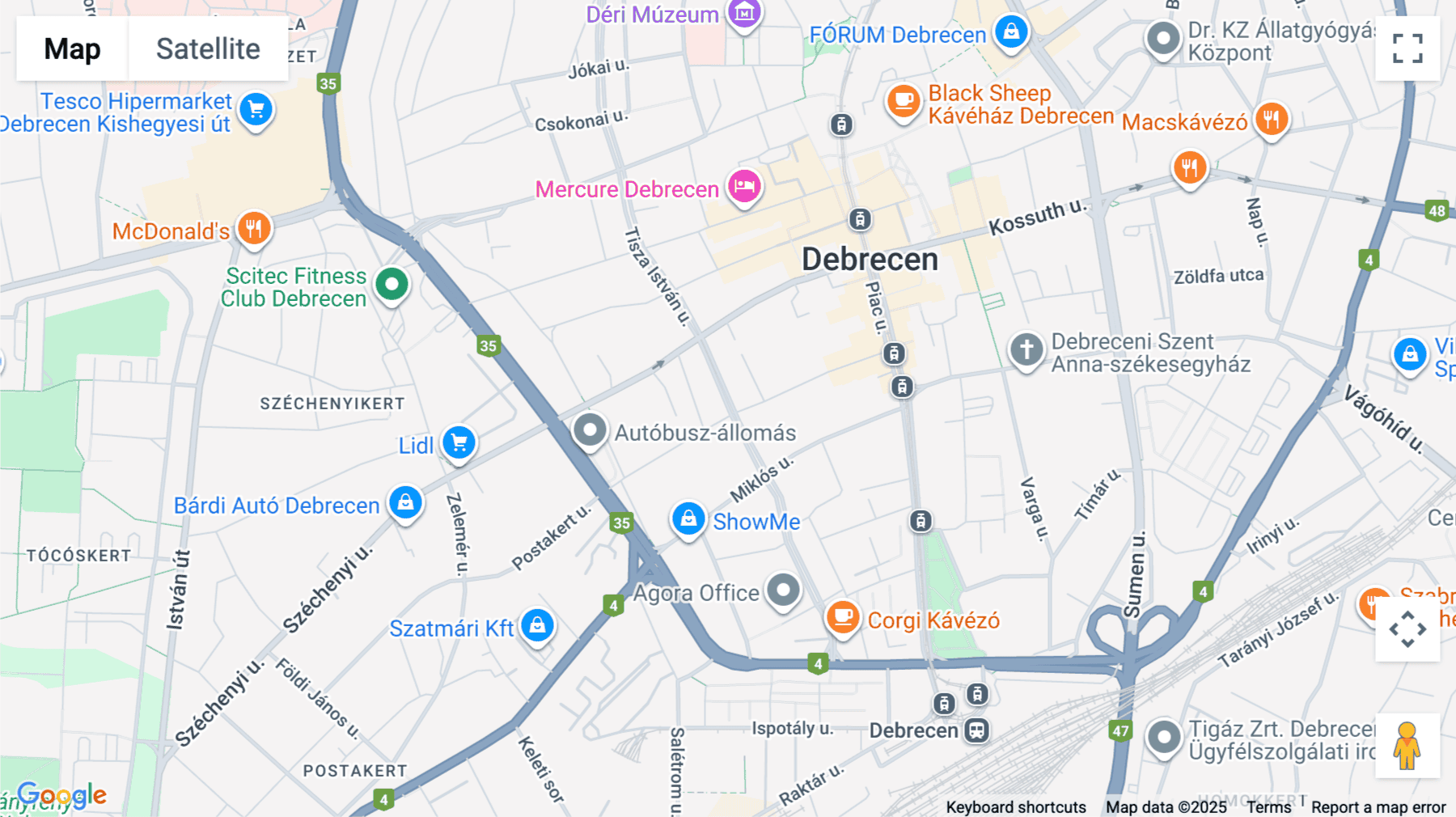 Click for interative map of Arany Janos u. 55, Debrecen