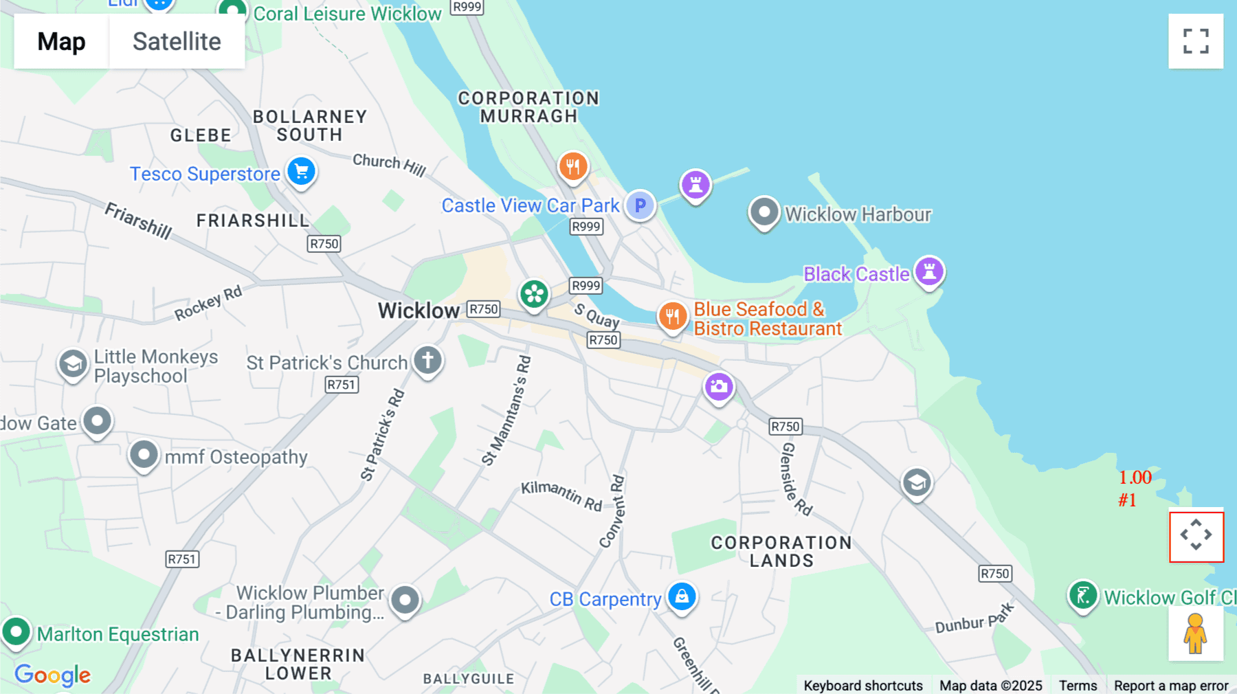 Click for interative map of Main High street, Delgany Village, Delgany