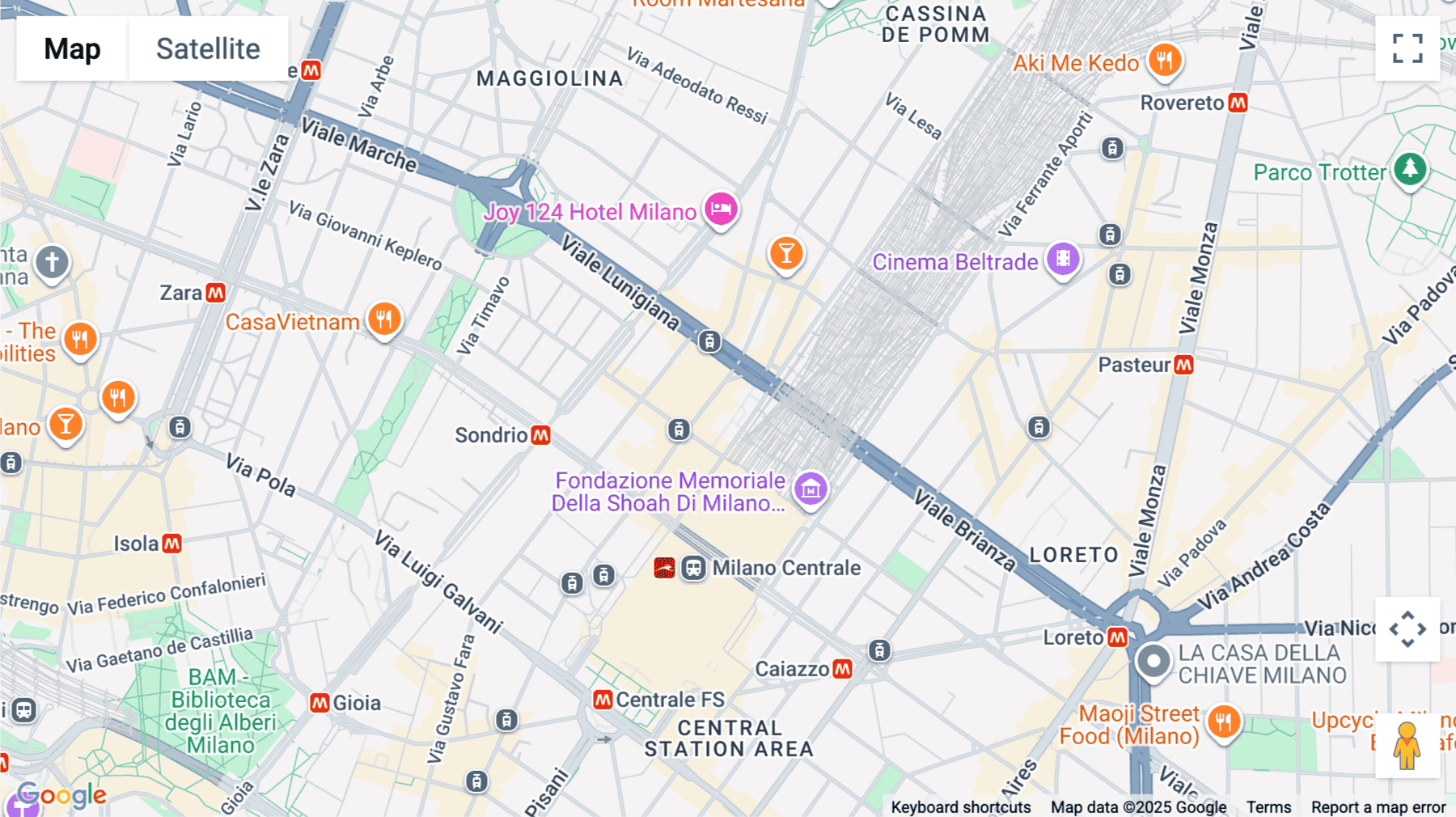 Click for interative map of Via Sammartini 33, Milan, Italy, Milan