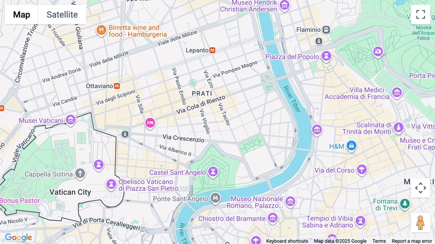 Click for interative map of 6 Via Boezio, Rome