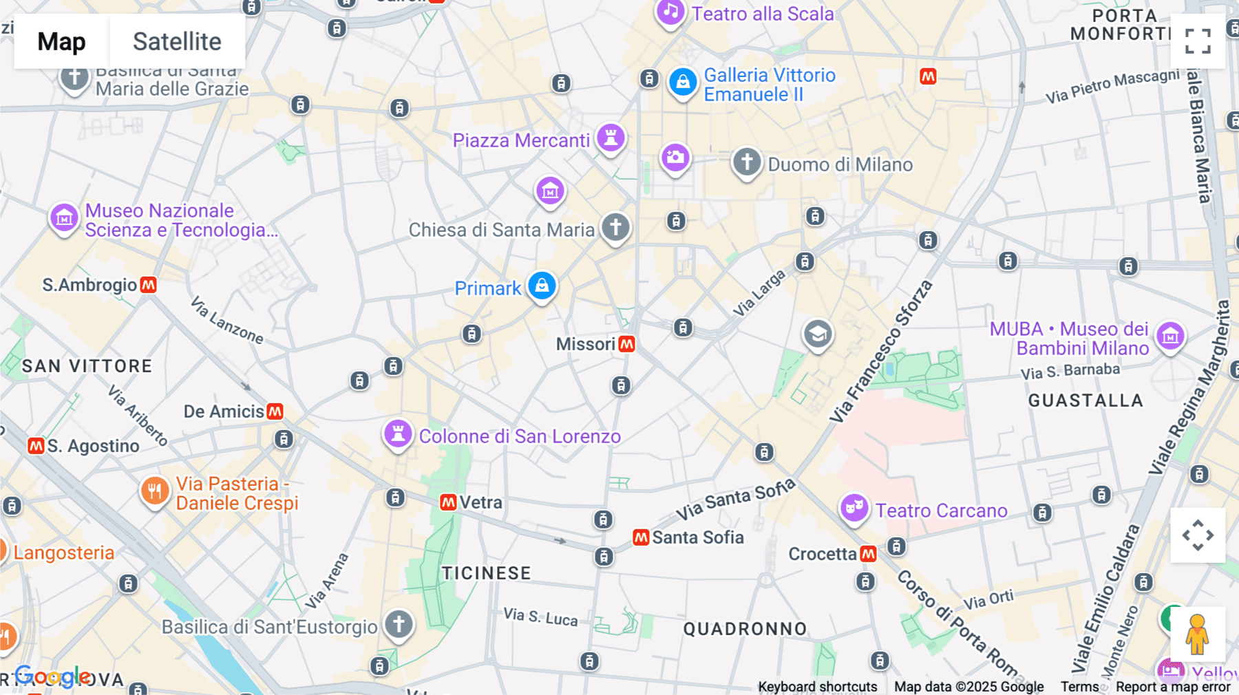 Click for interative map of Piazza Missori, Milan, Italy, Milan