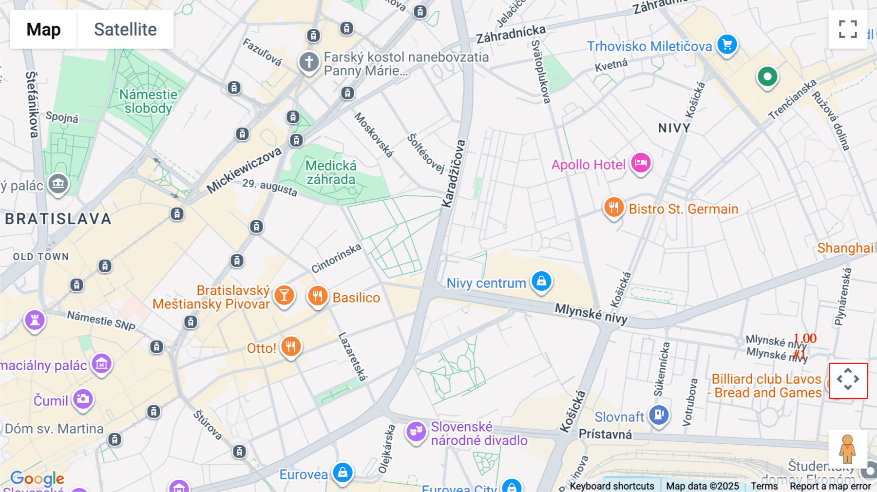 Click for interative map of Karadzicova street, 811 06 Bratislava, Slovakia, Bratislava
