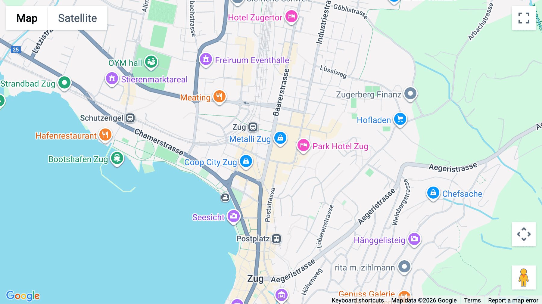 Click for interative map of Baarerstrasse 14-16, 2nd floor, Zug, Switzerland, Zug