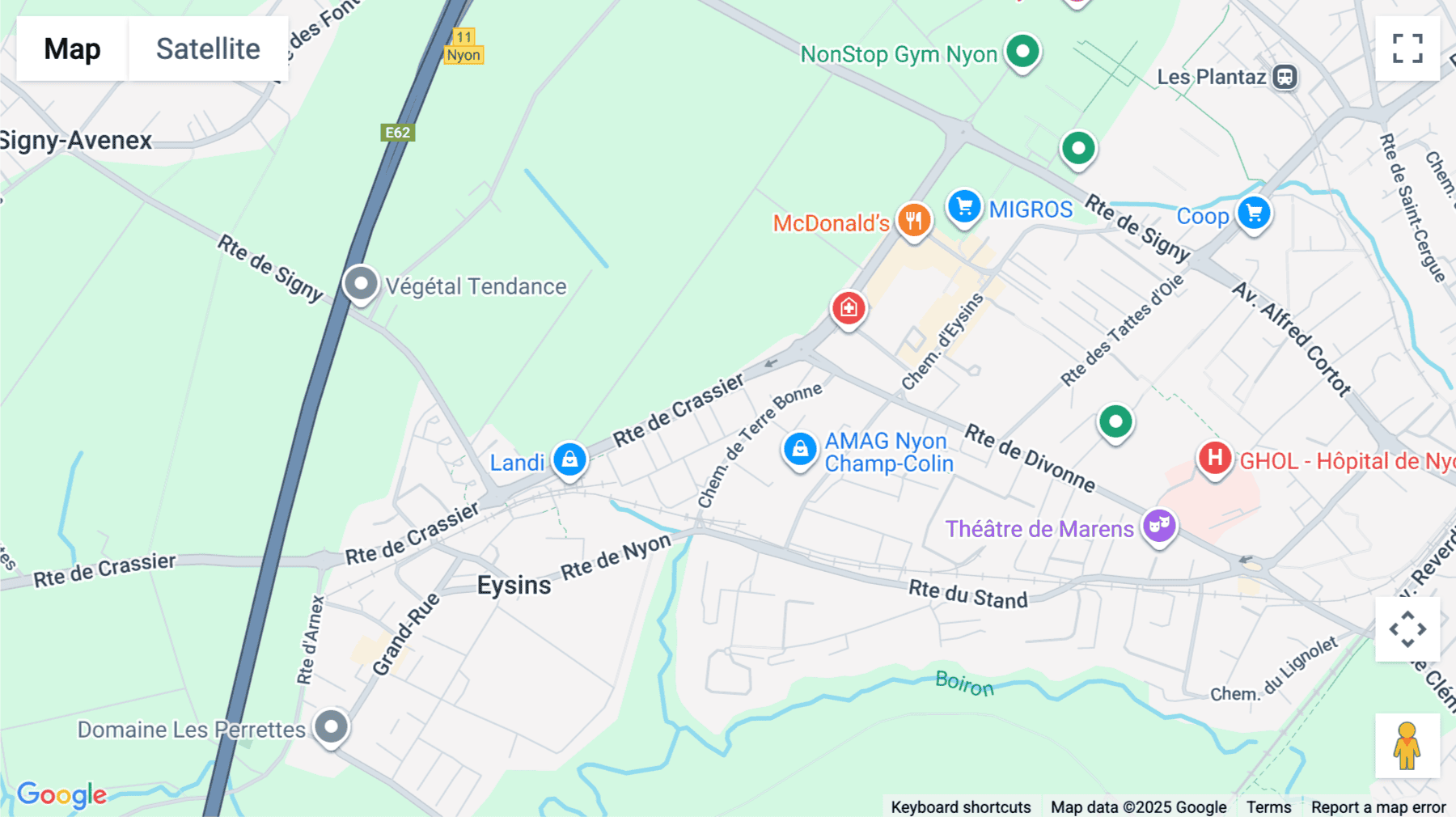 Click for interative map of Nyon Lake Geneva Business park, Route de Crassier 7, Eysins, Geneva, Switzerland, Geneva
