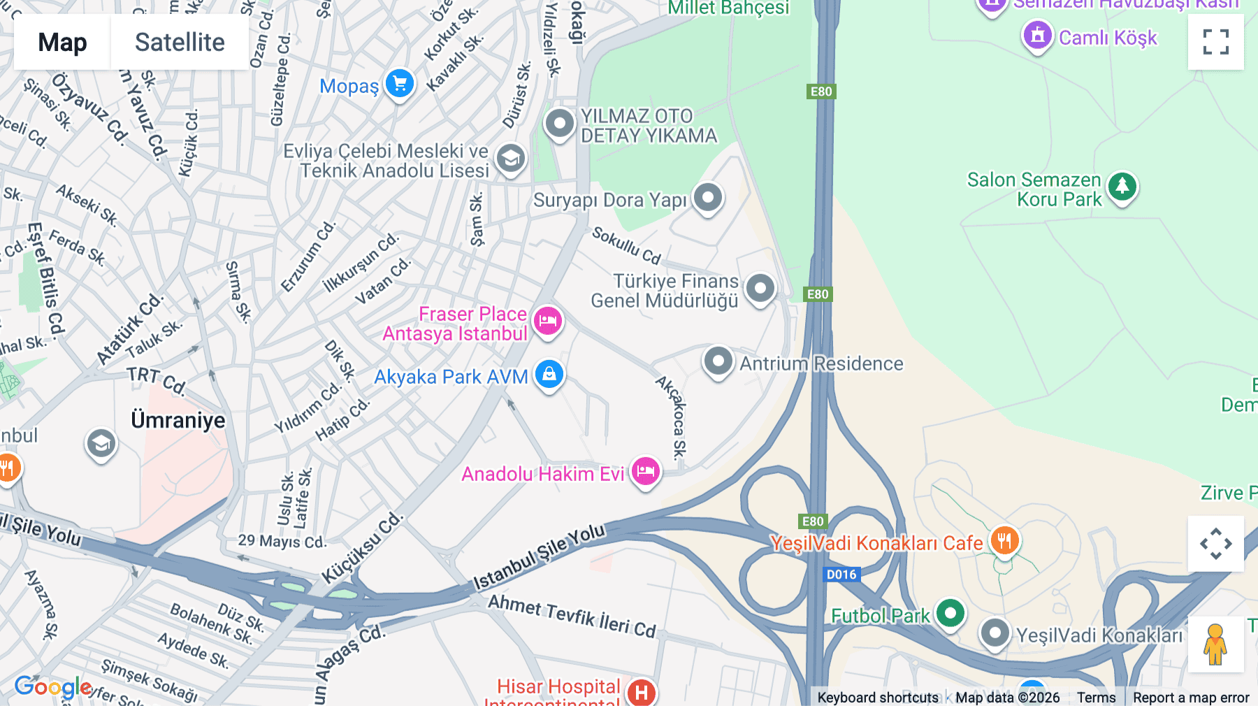 Click for interative map of Akkom Office Park, Küçüksu Caddesi Umraniye, Istanbul, Istanbul