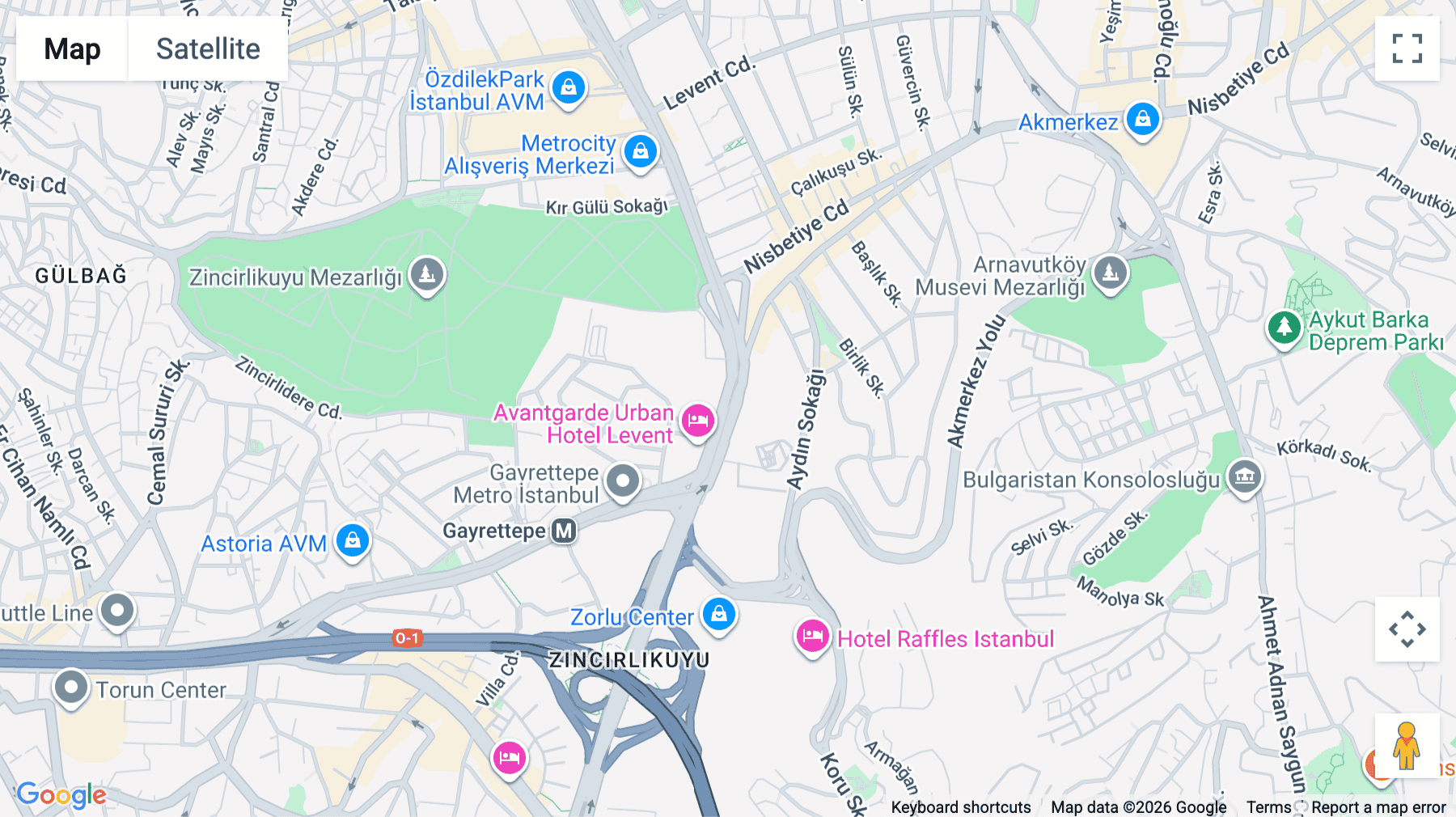 Click for interative map of Buyukdere cad. No 193 K.2, Levent No 193 Binasi, Istanbul, Istanbul