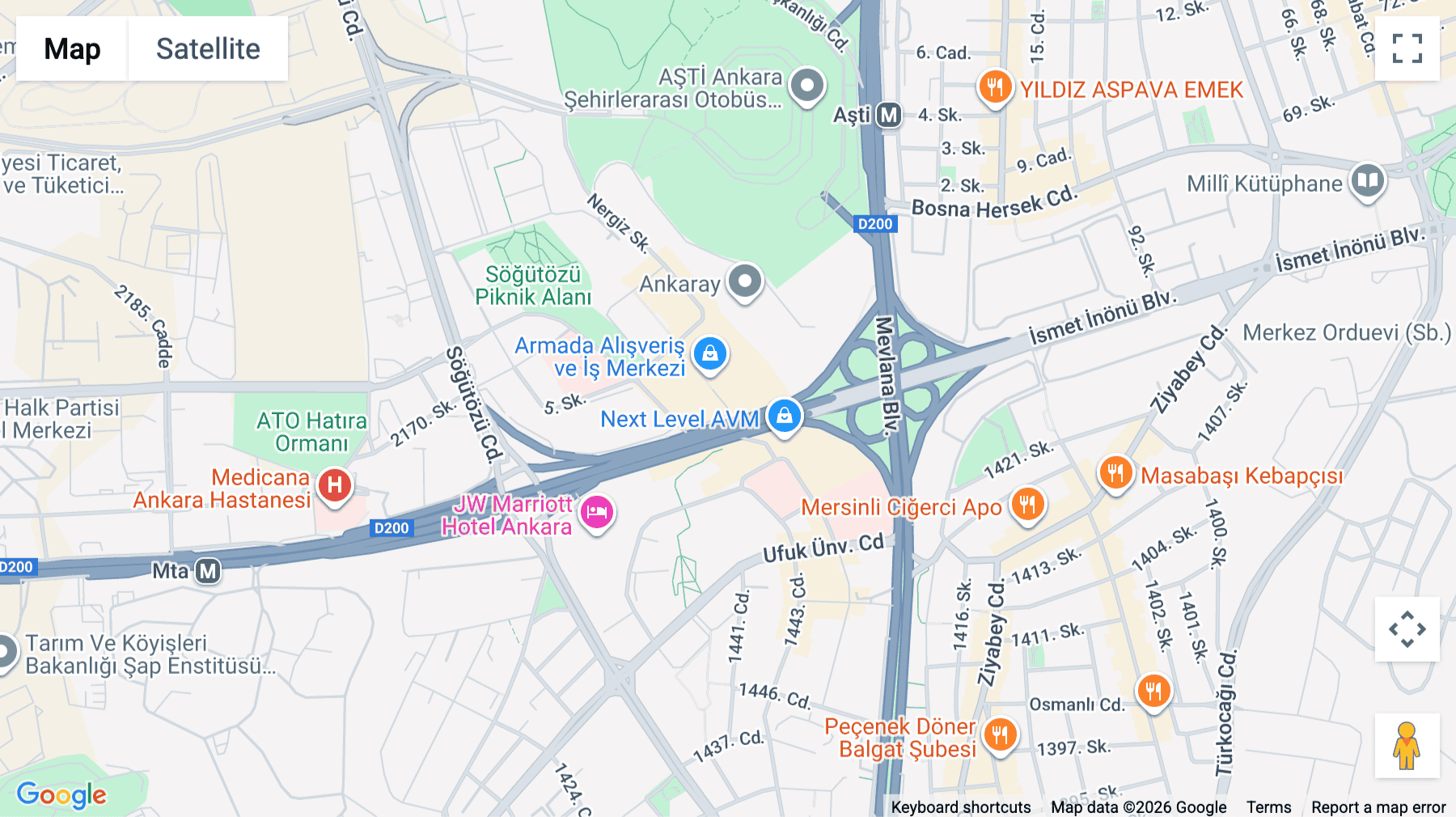Click for interative map of Armada Is Merkezi, Floors 11-12, Eskisehir Yolu No.6, Sogutozu, Ankara, Ankara
