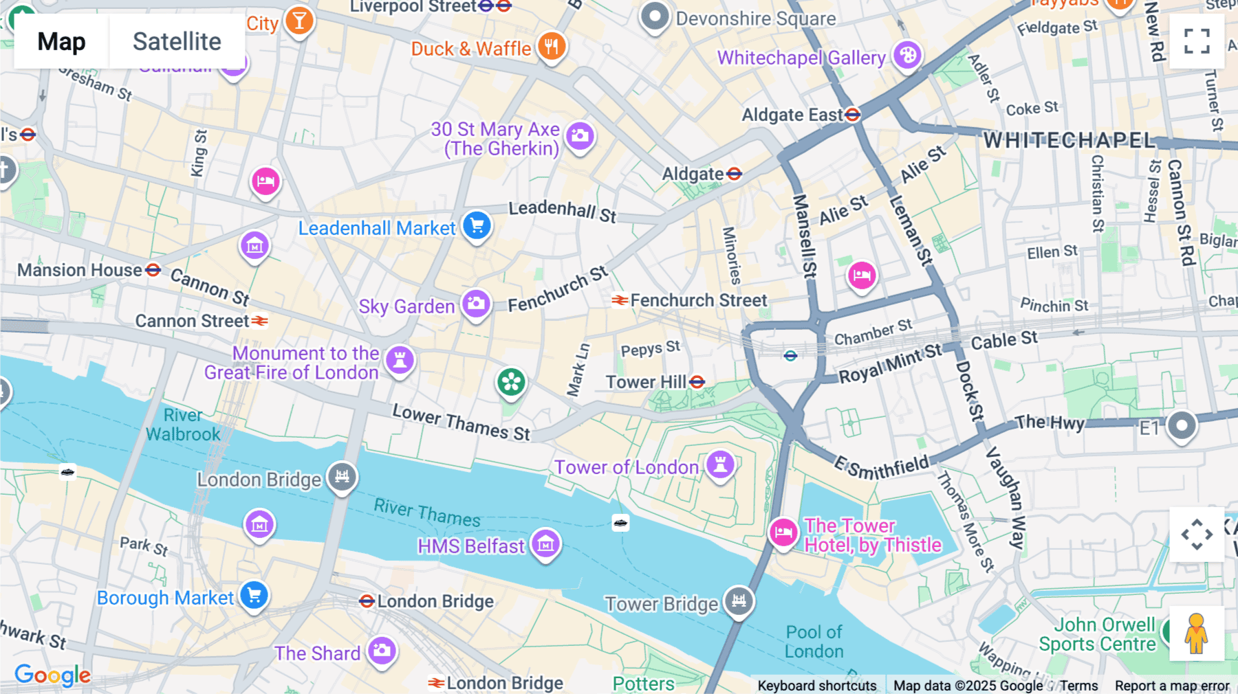 Click for interative map of New London House, 6 London Street, London