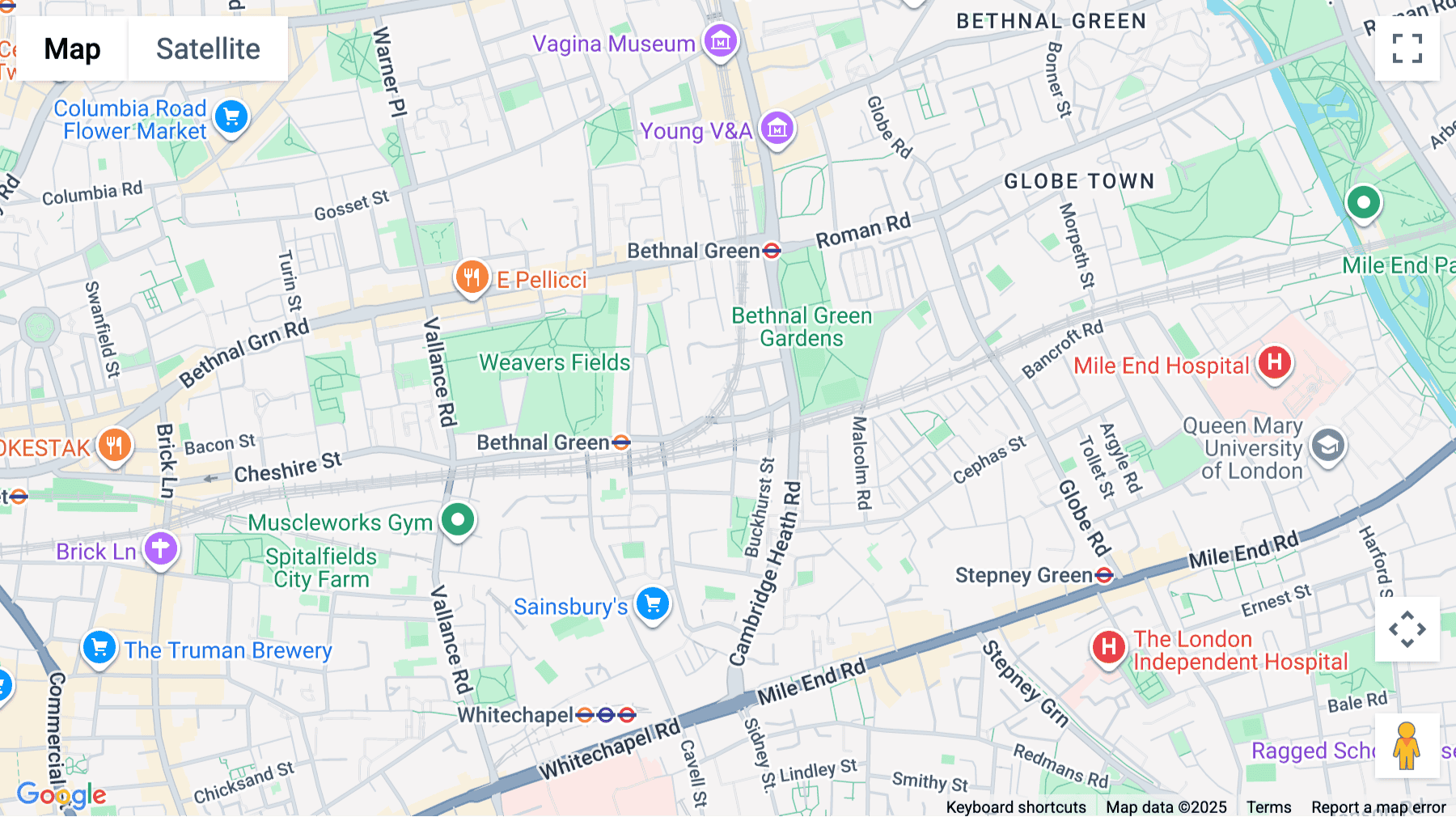 Click for interative map of Pill Box, 115 Coventry Road, Bethnal Green, Central London, E2, UK, London