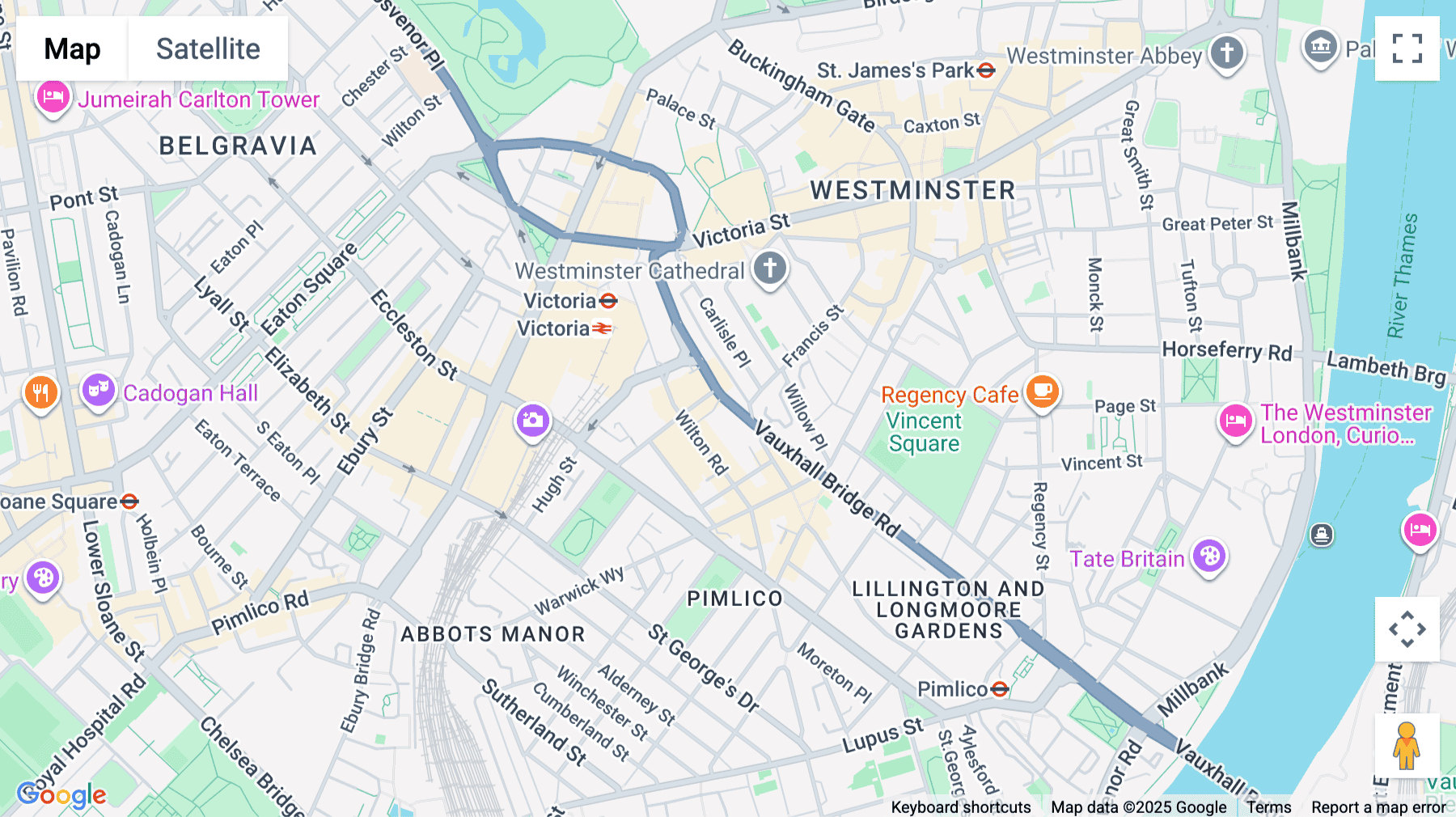 Click for interative map of 231 Vauxhall Bridge Road, Central London, London