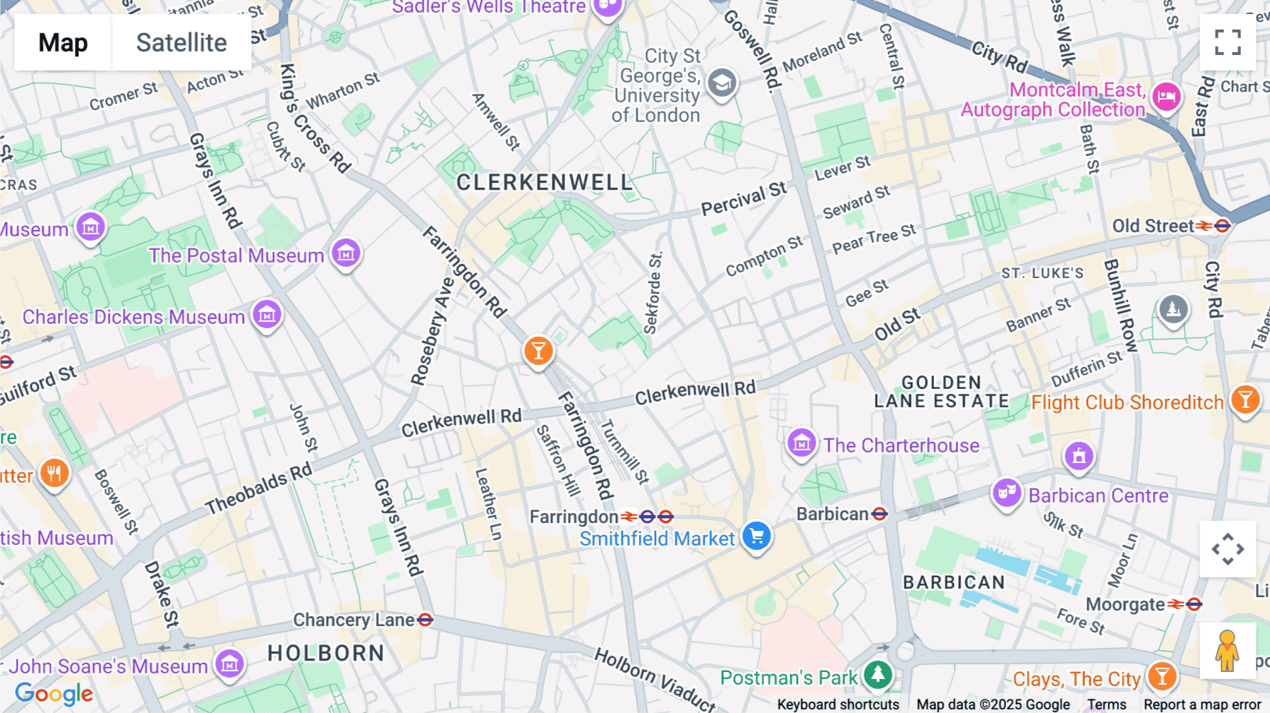 Click for interative map of 2-7 Clerkenwell Green, Central London, London
