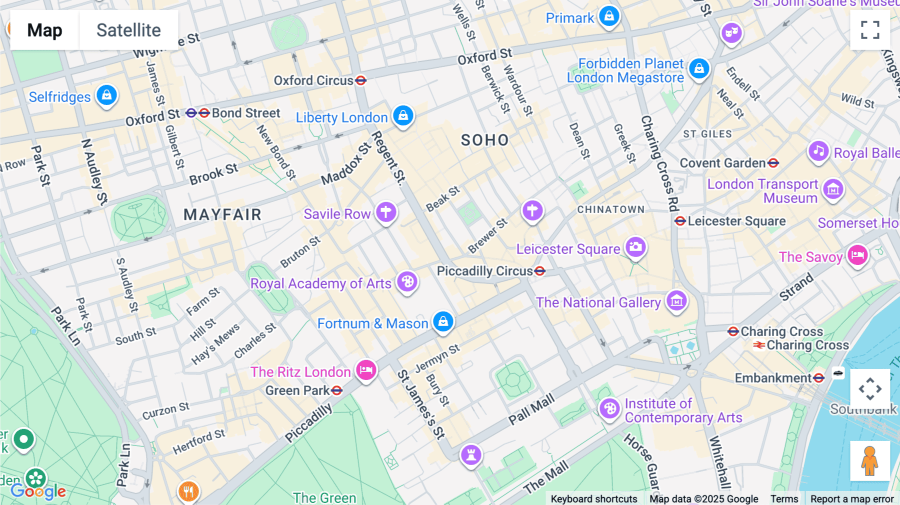 Click for interative map of 48 Warwick Street, Central London, London