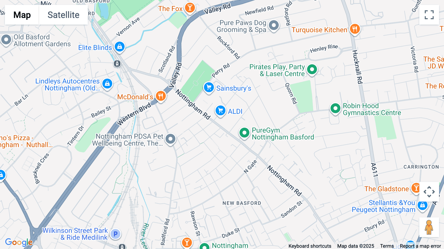 Click for interative map of Concord House,  Nottingham Road, New Basford, Nottingham, Nottingham