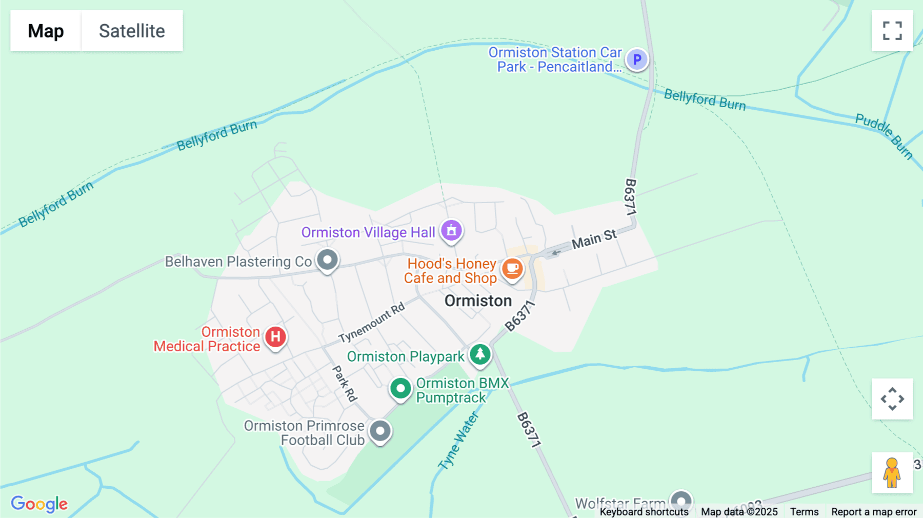 Click for interative map of Cockburn Halls,  George Street, Ormiston, East Lothian, Scotland, East Lothian