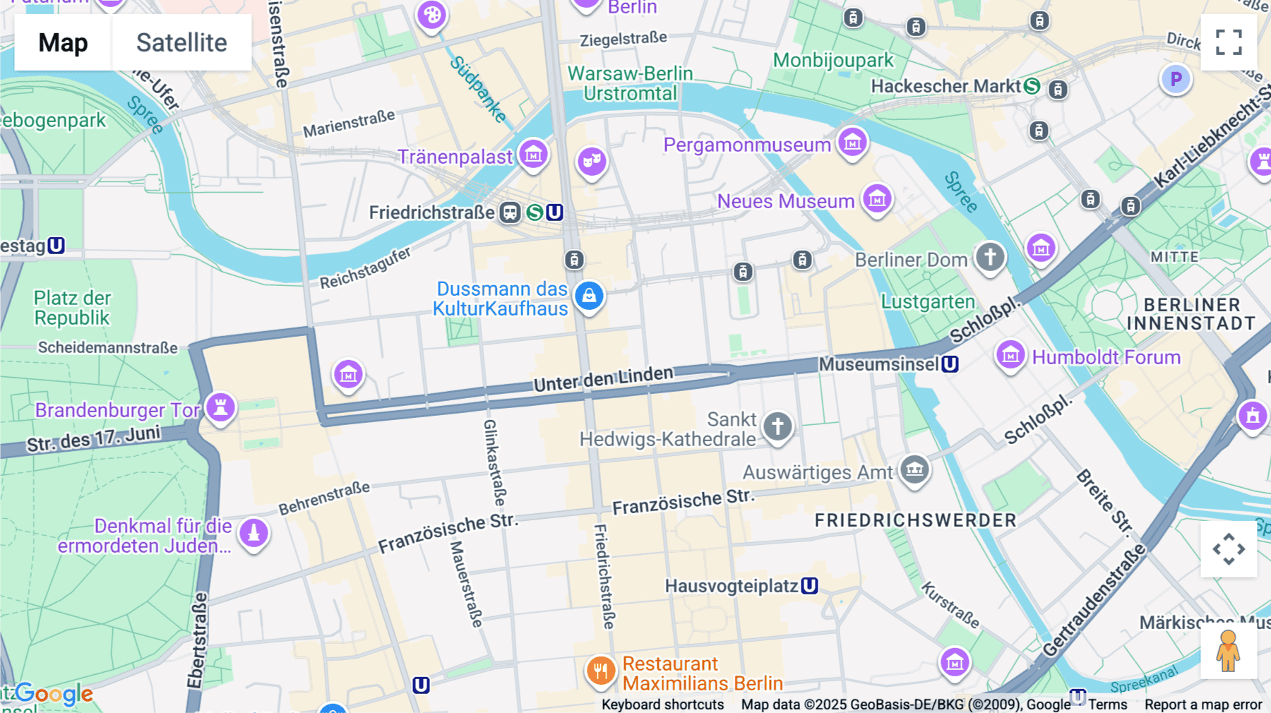 Click for interative map of Unter den Linden 10, Berlin, Brandenburg, Germany, Berlin