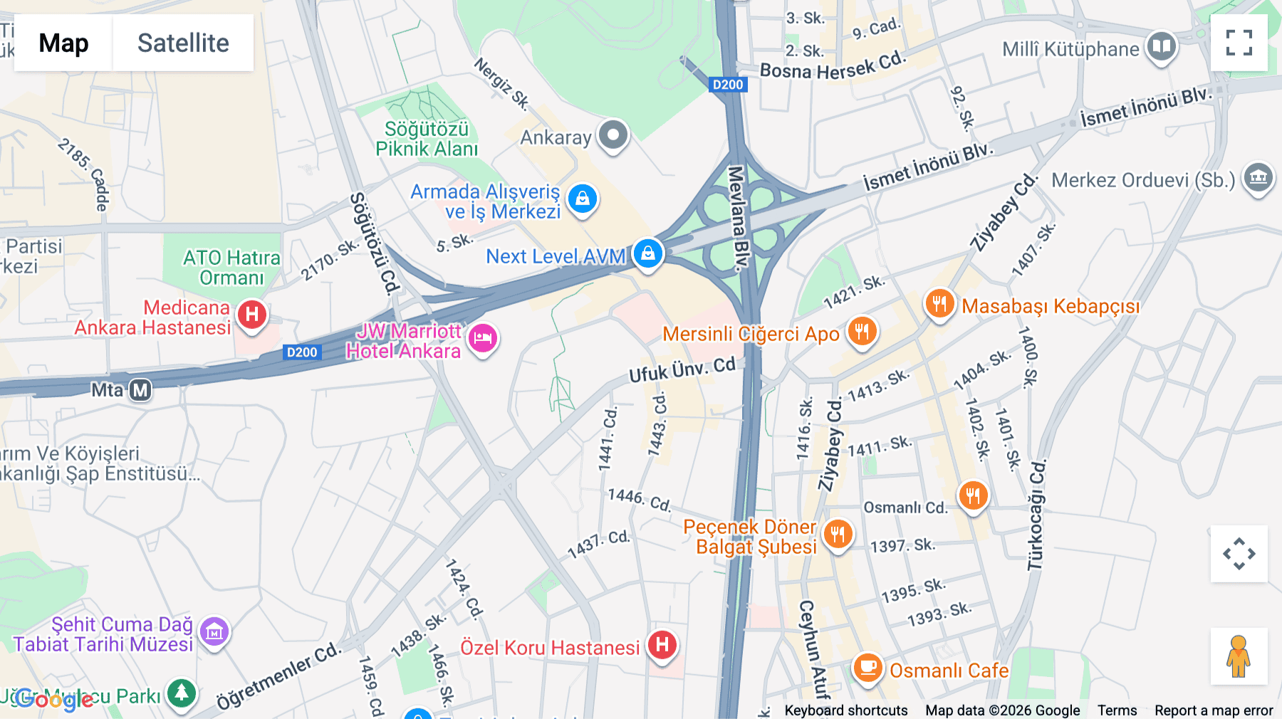 Click for interative map of The Paragon Tower, Ufuk Üniversitesi Cad. No:3 Kat: 23, Söğütözü, Ankara, Ankara