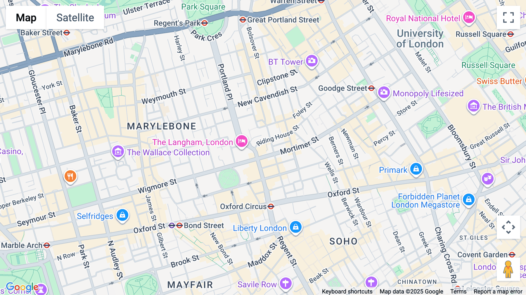 Click for interative map of 3-7 Langham Place, Central London, W1, London