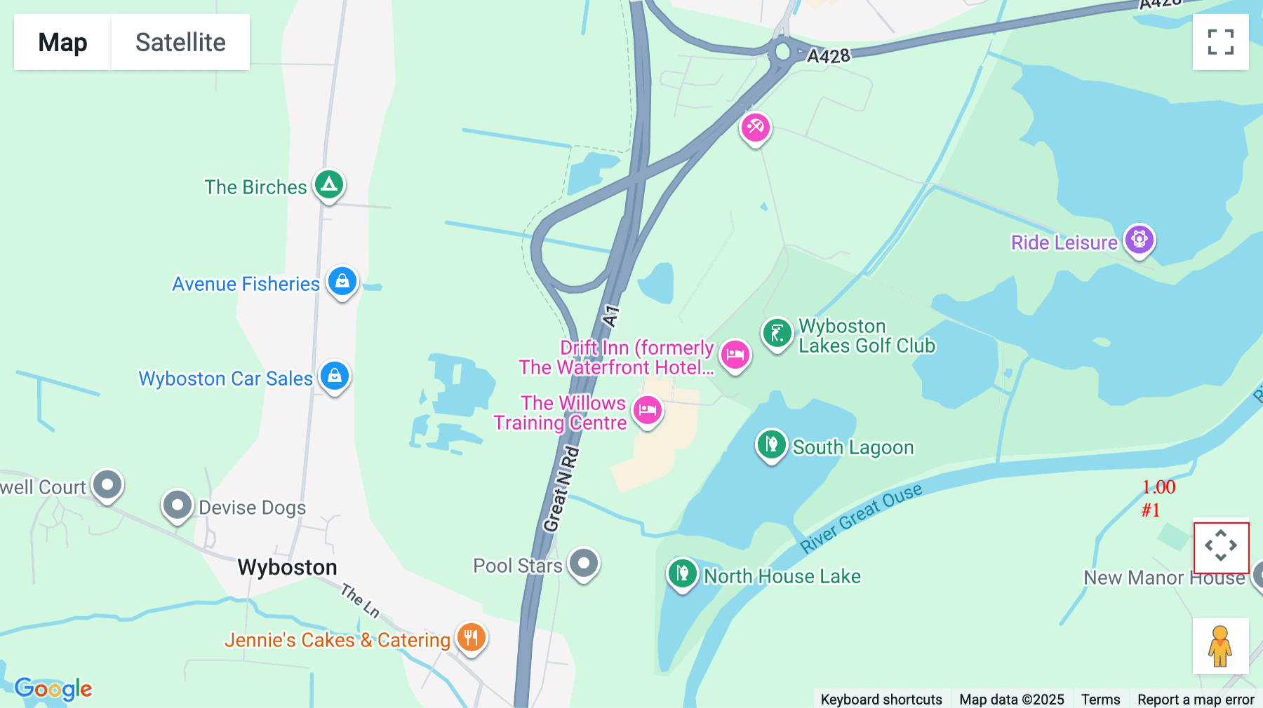 Click for interative map of Knowledge Centre, Wyboston Lakes, Great North Road, Wyboston, Beds, Bedford