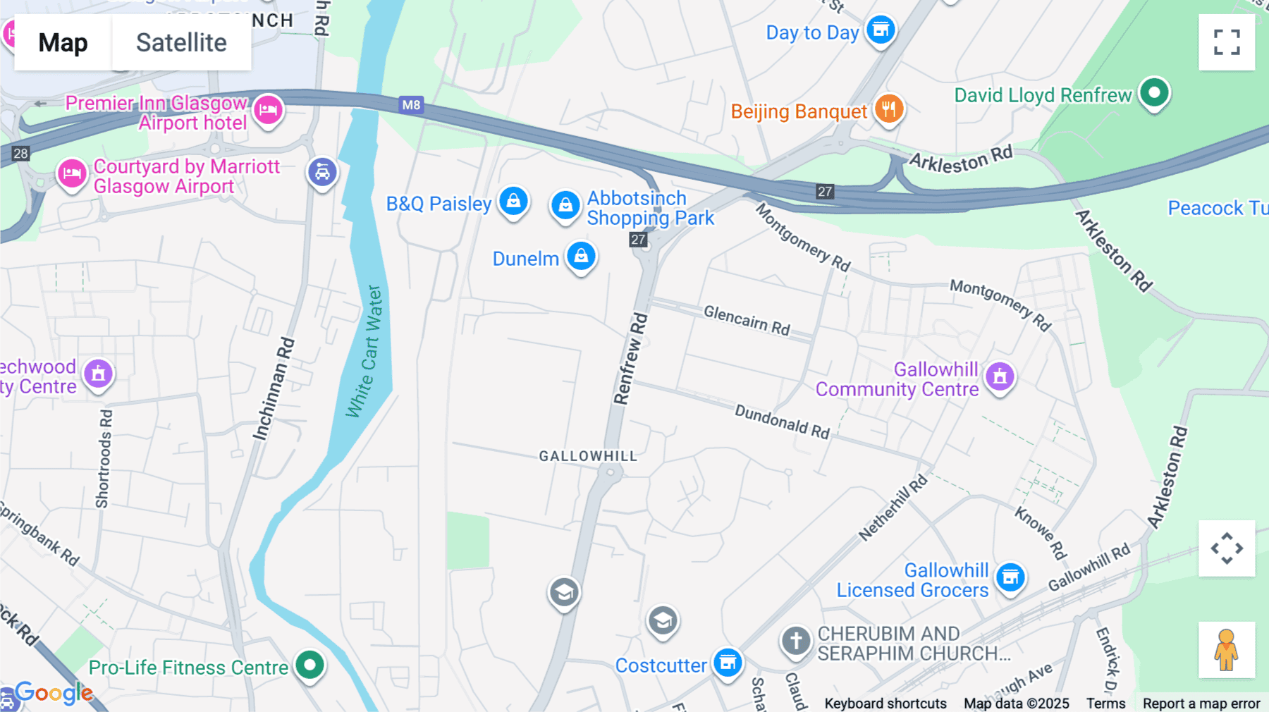 Click for interative map of Mirren Court One, 119 Renfrew Road, Paisley