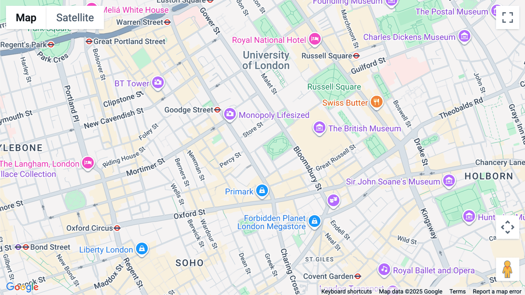 Click for interative map of 26/27 Bedford Square, London