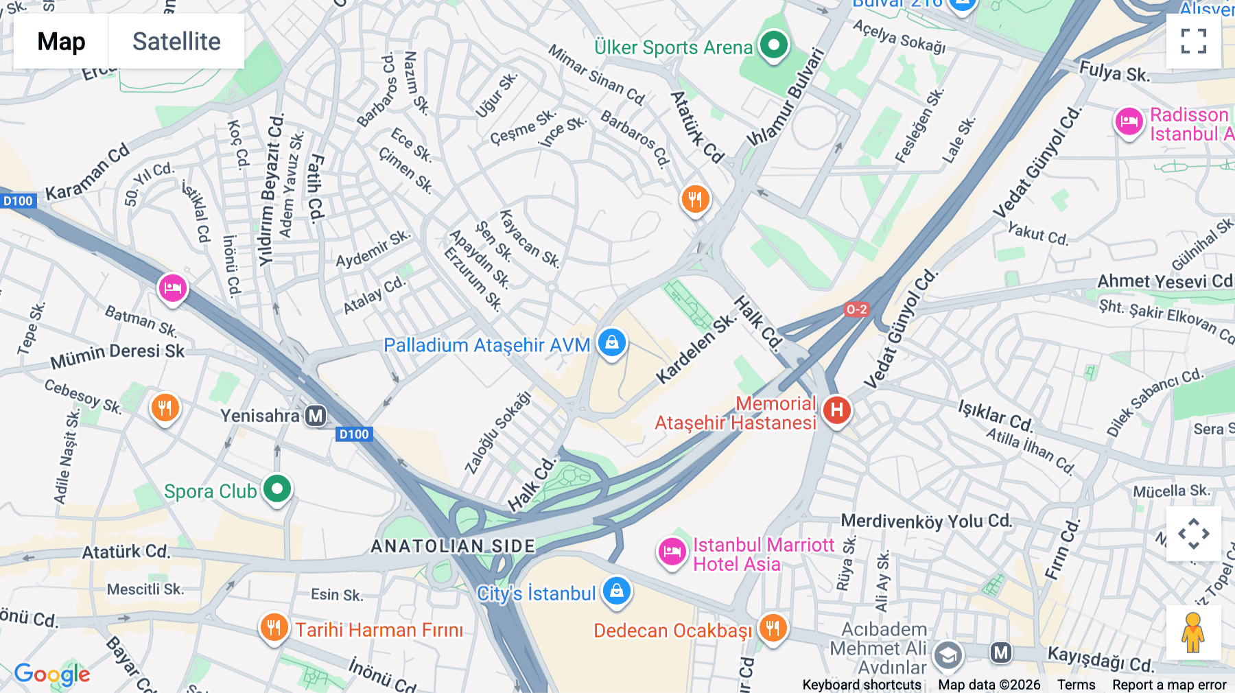 Click for interative map of Palladium Tower, Küçükbakkalköy Mahallesi Halk, Caddesi Kardelen Sokak Ataşehir, Istanbul