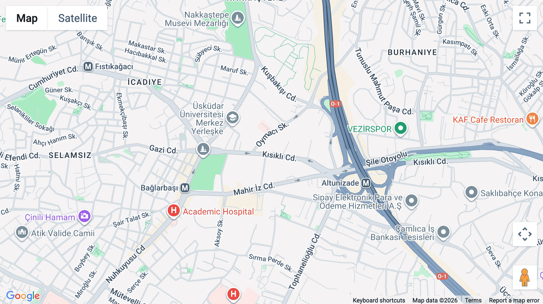 Click for interative map of Kısıklı Cd No:28, Altunizade., Üsküdar/İstanbul, Istanbul