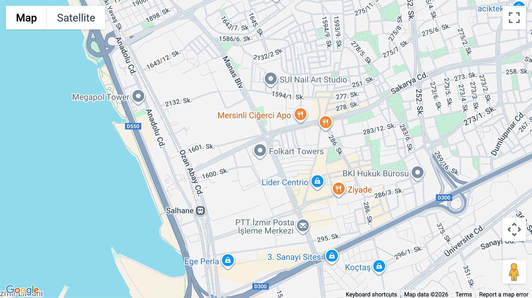 Click for interative map of Folkart Towers, Manas Bulvari No:41, B Blok K:31, Bayrakli, Izmir