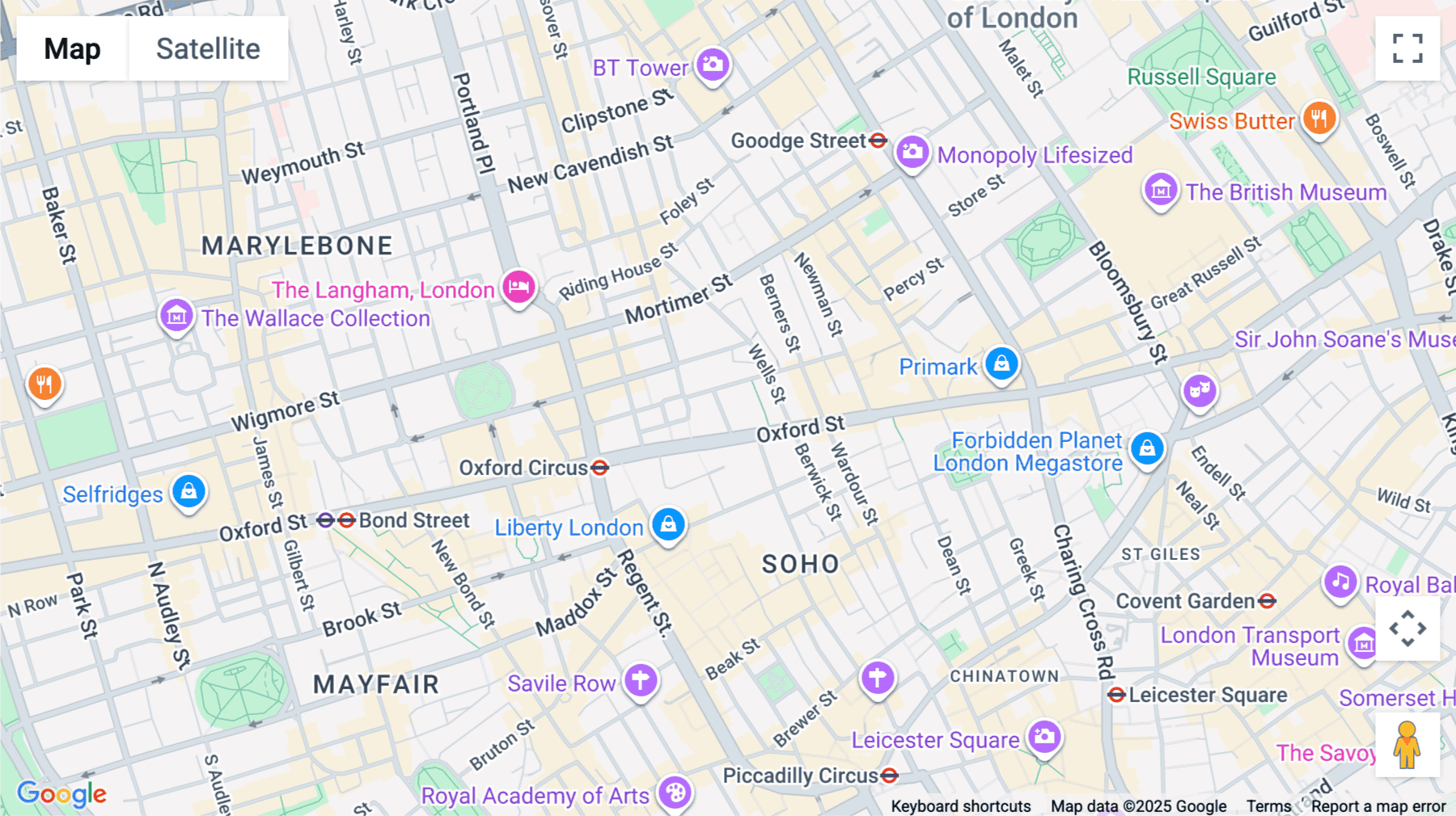 Click for interative map of Mappin House, 4 Winsley Street,Fitzrovia, London
