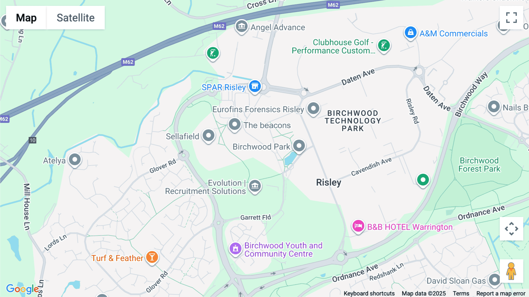 Click for interative map of Rutherford House, Warrington Road,Birchwood, Warrington