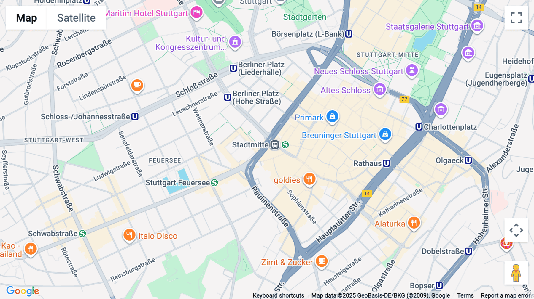 Click for interative map of Stuttgart City Plaza, 3rd floor, Rotebuehplatz 23, 70178 Stuttgart, Stuttgart
