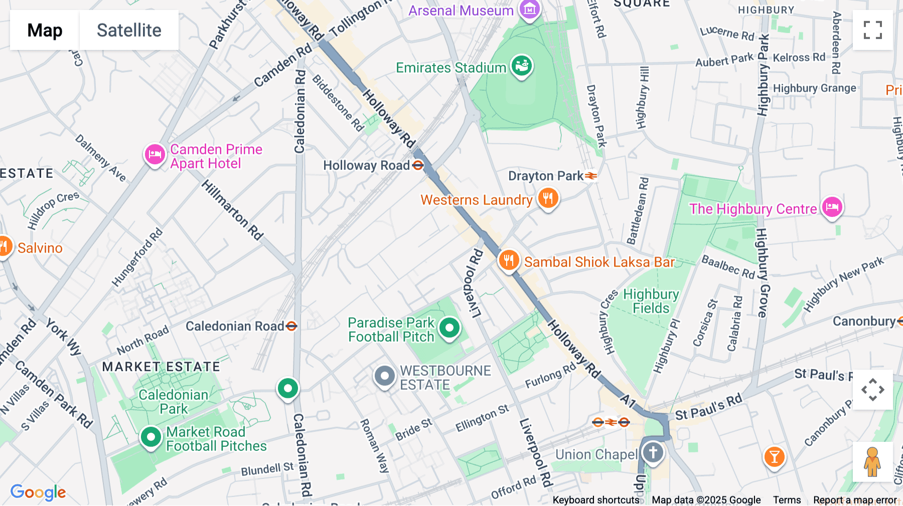 Click for interative map of 14 Chillingworth Road, Islington, London
