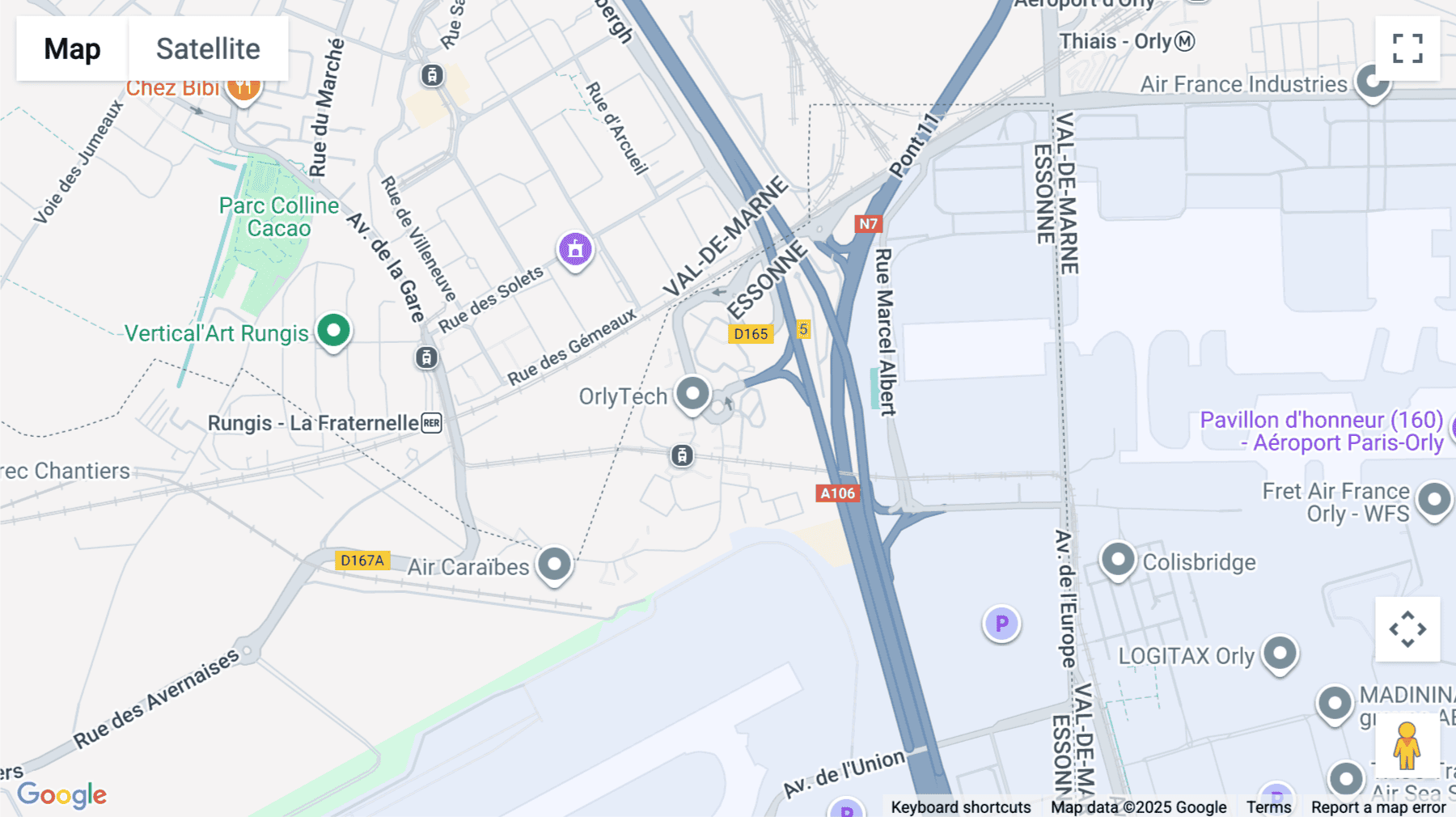 Click for interative map of Orlytech zone, Building 516, 1 allée du commandant Mouchotte, 94390 Paray-Vieille-Poste, Paris