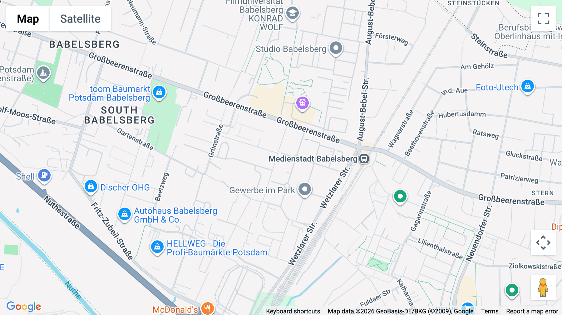 Click for interative map of Wetzlarer Straße 28-88, Potsdam, Brandenburg, Germany, Potsdam