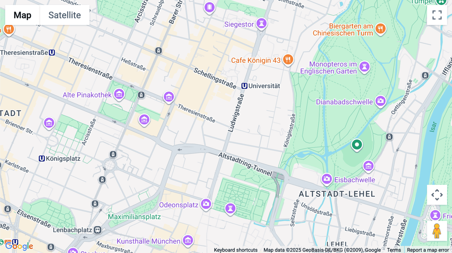 Click for interative map of Theresienstraße 1, Munich, Bayern, Germany, Munich