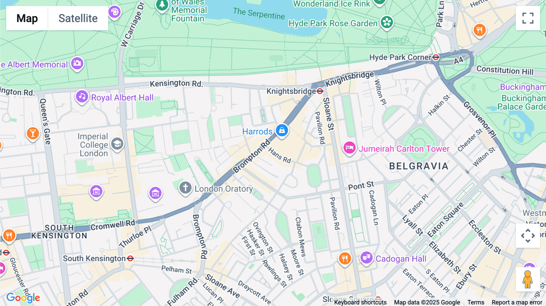 Click for interative map of 12 Hans Road, Knightsbridge, Central London, SW3, UK, London