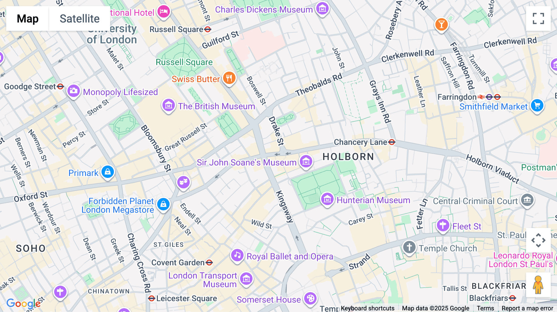 Click for interative map of 235 High Holborn, Central London, WC1V, UK, London