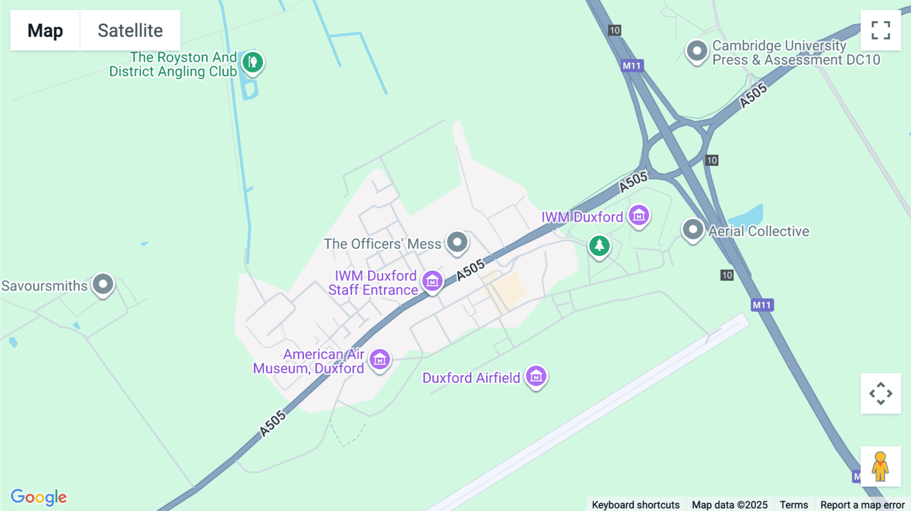 Click for interative map of The Officers' Mess, Royston Road, Duxford, Cambridge, Cambridgeshire, Cambridge