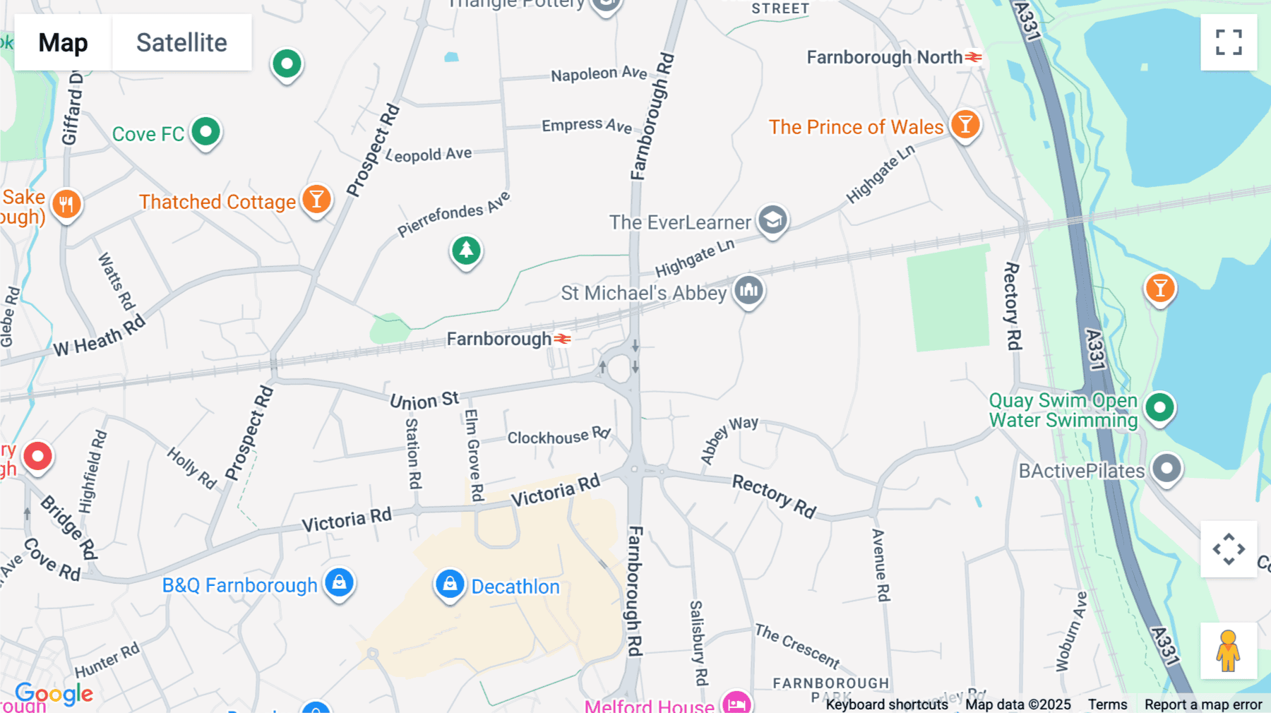 Click for interative map of Abbey House, Farnborough Road, Hampshire, United Kingdom, Farnborough