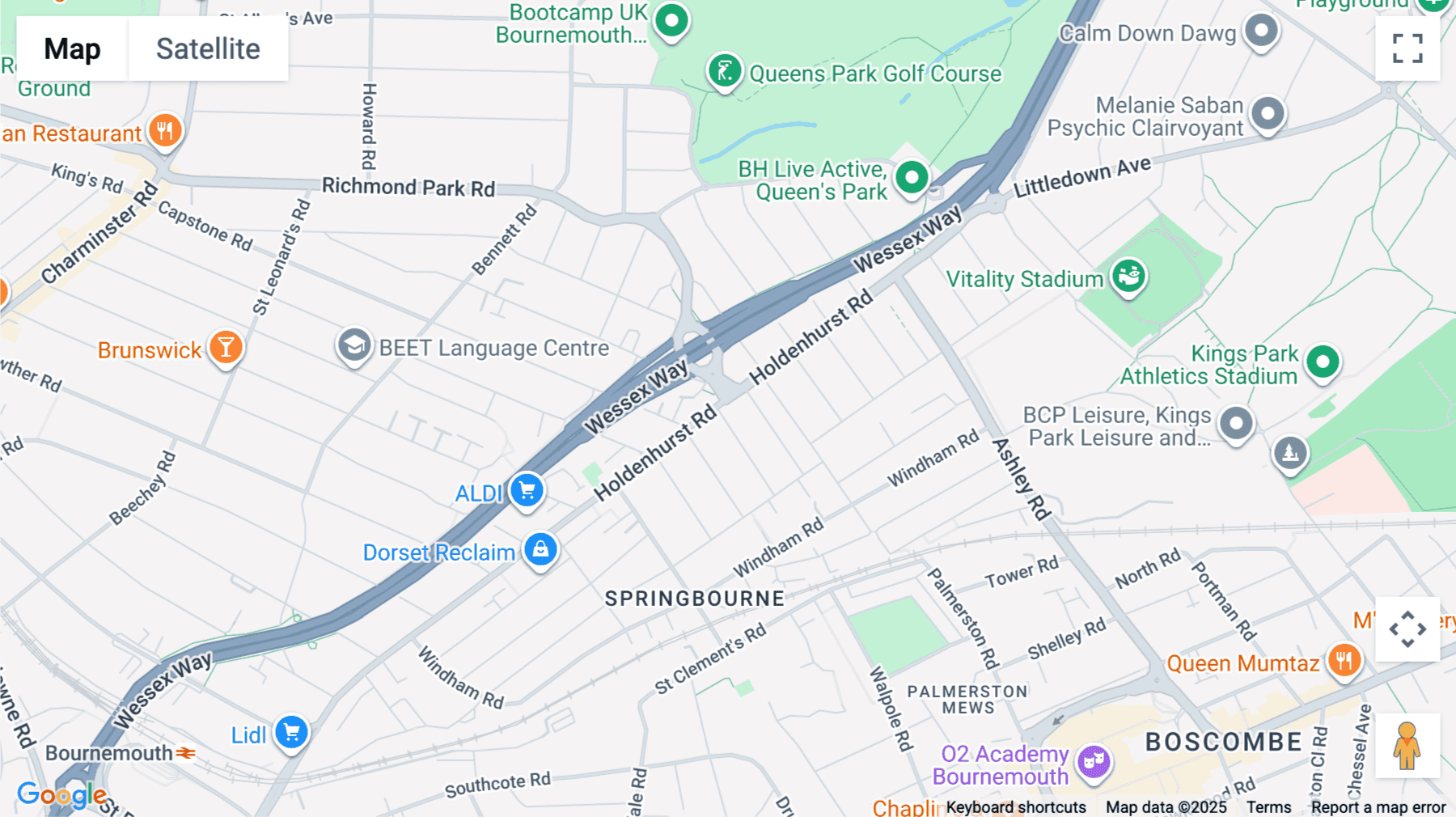 Click for interative map of Watson House, 398-400 Holdenhurst Road, Bournemouth, Bournemouth